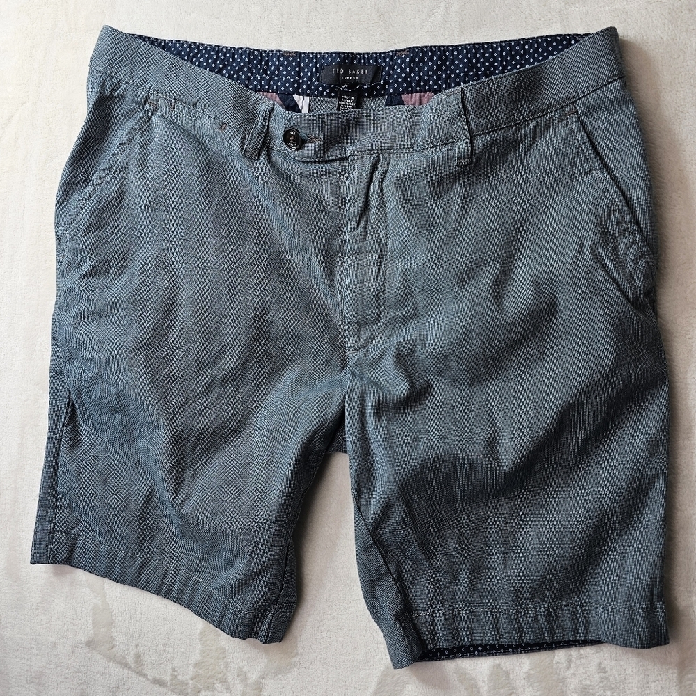 Ted Baker London Shorts Men’s 34R Gray Neutral Print Preppy Golf